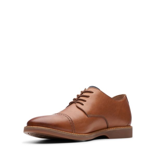 Clarks Mens Atticus Cap Wide Fit Shoes Brown | CA-7081962